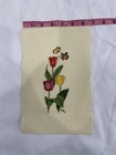 Vintage Needlepoint Tulips And Butterflies 10x6 5 Finished