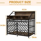 Large Dog Crate Wooden Kennel Duty Cage Tray End Table Pet Furniture 43 3 In