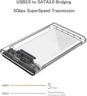 2 5  External Hard Drive Enclosure  Sata To Usb 3 1 Tool-free Clear For 2 5   