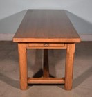 Vintage French Farm Trestle Table dining Table desk With Drawer In Hard Wood