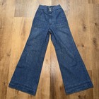 Vtg 70s Jcpenney Bell Bottom Jeans Womens Denim Flare Leg Hippy Disco 26 X 29
