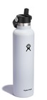 Hydro Flask Water Bottle - Insulated Stainless Steel - Straw 24 Ounces  White 