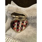 Antique 1895 Henri Bendel Compact Pocket Mirror Striped  Lips Kiss Vintage 