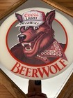 Vintage 80s Coors Light Beer Beerwolf Bar Framed Mirror Sign Advertising Wolf