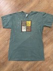 Vintage Gildan Made In Canada T Shirt Adult M Fish Tree Art Graphic Faded Green