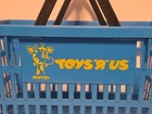 Vintage 90s Toys R Us Shopping Basket Blue Geoffrey Cart Bag Store Collectible