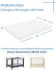 3 Inch 38  Lx26 W Portable Crib Mattresses