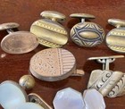 Vintage Antique Cufflinks Tuxedo Studs Lot Mother Of Pearl Art Deco Victorian Gf