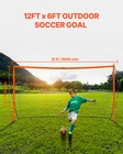 12x6 Ft Portable Soccer Goal Kids Soccer Net Carry Bag Backyard Training Orange