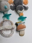 Wubbanub Pacifier Lot Penguin Narwhal Whale Plush Silicone Soothie Rattle Set 4 