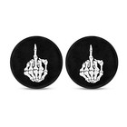 Jeocody Auto Stand Mat Skeleton Shows Middle Finger Print Fingernail Skeleton