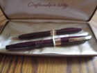 Vintage Sheaffer Imperial Iv Fountain Pen   Pencil Set 14k Nib W box And Papers