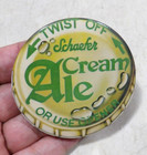 Vintage 1960s Schaefer Cream Ale Beer Pin Back Button Twist Off Advertising