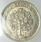 1932-f Ngc Ms 62 Germany 5 Mark Oak Tree Stuttgart Mint Silver Coin  25050503c 