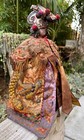Antique 19th C  Qing Dynasty Chinese Temple God Carved Wood W robe Buddha Statue