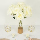 Ivory 2 Bushes 17  Premium Silk Roses Artificial Flowers Bouquets Party Events