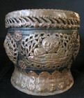 Antique 19th Century Tibet Tibetan Nepalcopper And Wood Temple Incense Burner