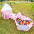 3 In 1 Kids Toddler Crawl Tunnel Play House Tent Ball Pit In outdoor Portable