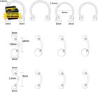 36pcs Piercing Kit Jewelry 14g 16g 20g Clear Nose Rings Lip Studs Tongue Rings C