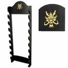 Japanese Dragon Deluxe Eight Tier Wall Display Wooden Sword Stand Collection