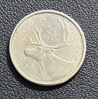 1959 Canada Canadian Caribou Quarter 25 Cents Elizabeth Ii 80  Silver Coin