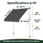 Manual Retractable Awning     78  X 47  Patio Outdoor Door Window Awning Canopy