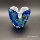 Vintage Norleans Art Glass Bud Vase Heavy Paperweight Royal Blue Decorative