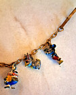Vintage Walt Disney Charm Bracelet Fold Clasp 8 Hand Painted Charms  Figaro