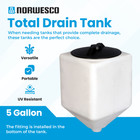 Norwesco 5 Gallon Square Total Drain Tank For Patio  Lawn  And Garden  White