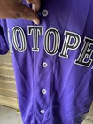 Albuquerque Isotopes Minor League Baseball Jersey Purple Color   Hat New Tags