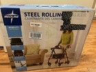Medline Steel Rollator Walker With Seat Burgundy 350lb Weight Capacity 6    Wheels