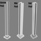 Square Glass Railing 304 Stainless Steel Glass Balustrade Post With Spigot Slots