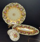 Royal Vienna Porcelain Fragonard Set Tray Plate Trinket Box 1940   s