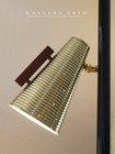 Wow  Vtg Mid Century Danish Modern Stiffel Tension Pole Lamp  Teak Brass Atomic