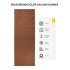 Custom Size Solid Brown Indoor Hallway Slip Resistant Backing Stair Runner Rug