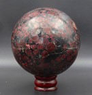 155mm Garnet In Astrophyllite Crystal Sphere Chakra Balance Healing Stone Ball