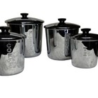Eveready1963 Classic Canister Set Chrome Kitchen Storage Flour Sugar Coffee Tea