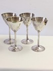  4 Antique International Silver Co Silverplated Goblets Hammered Derby  1903 
