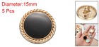 5pcs Metal Vintage Button 15mm Round Metal Sewing Buttons Black