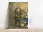 Odd Weird Boy In Frankenstein Costume Antique Studio Photo Vintage Photo Print