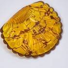 Uv Glow Amber Glass Scallop Shell Vtg Ashtray Silver Overlay Italy Gondola Boats