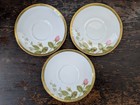 3 Set Charter Club Home Rose Buffet Gold Rim Cup   Saucer Bee Tea Coffee Floral