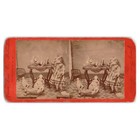 Stereoview Portrait Of Victorian Child s Christmas Gifts - 1870s Toys And Dolls