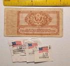 1948 Us Military Payment Certificate 5 Cents Series 472 W  22 Cent Stamps X3