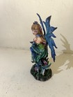 6 5    Fairy Figurine Statue Fantasy Blue Wings Green Dress Hand Broken