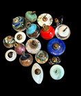 18  Colorful  Vintage Glass Buttons Paperweight Overlay  Rose  Shapes  Free Ship