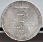 Bu toned Germany - Federal Republic 1971 D 5 Mark Silver Coin  225 Troy Oz As