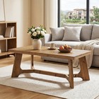 47 24inch Solid Wood Rustic Coffee Table  Rectangle Accent Table For Living Room