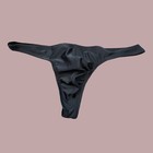 Personalizable Slut Custom Embroidery Mens Black  Swim Thong Underwear Swimwear
