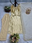 Bollywood Style Cream Devsena Silk Salwar Kameez With Dupatta For Women